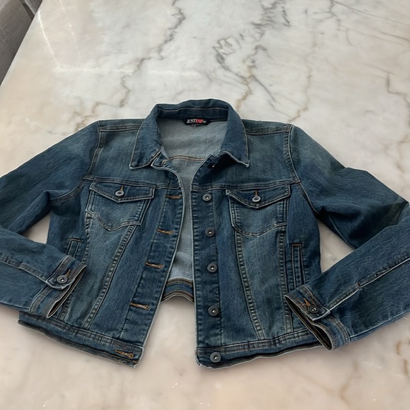 JUSTFAB MD Denim Blue Jean Jacket Sz M - Picture 14 of 15